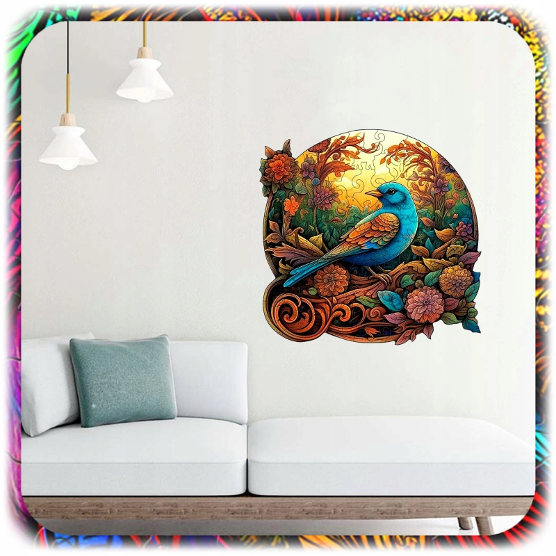 PUZZLE DREWNIANE A4 PTAK DWUSTRONNE 158 EL UKŁADANKA DLA DZIECI PREZENT