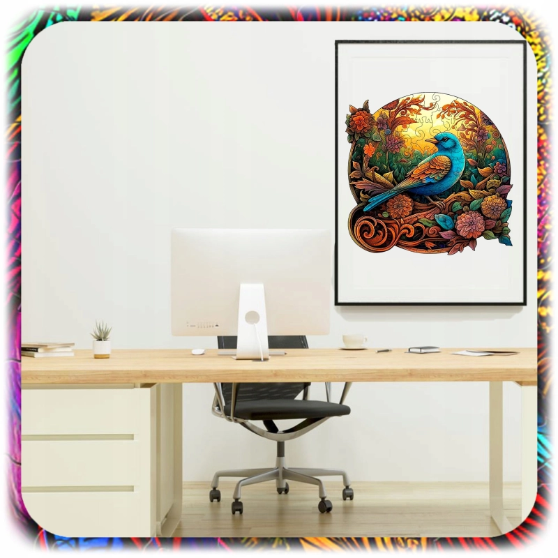 PUZZLE DREWNIANE A4 PTAK DWUSTRONNE 158 EL UKŁADANKA DLA DZIECI PREZENT