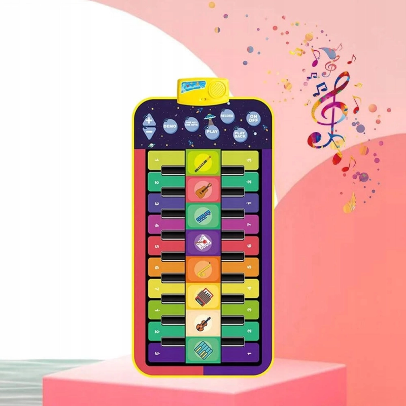 MUZYCZNA MATA DO TAŃCZENIA PIANINO Interaktywna Gra Taneczna 140x70cm XXL