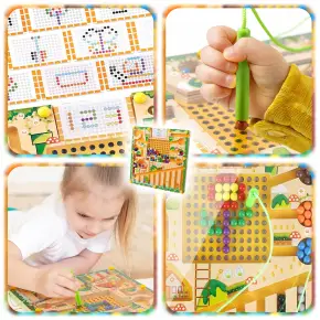 LABIRYNT MONTESSORI TABLICA MAGNETYCZNY DREWNIANY DLA DZIECI ELEMENTÓW 28