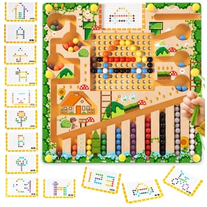 LABIRYNT MONTESSORI TABLICA MAGNETYCZNY DREWNIANY DLA DZIECI ELEMENTÓW 28