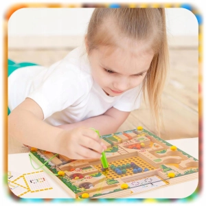 LABIRYNT MONTESSORI TABLICA MAGNETYCZNY DREWNIANY DLA DZIECI ELEMENTÓW 28