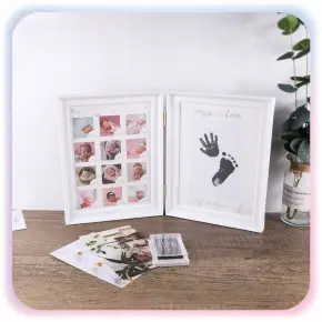 RAMKA ODCISK RĄCZKI STÓPKI 12Miesięcy Zdjęć Pierwszy Rok BABYSHOWER PREZENT