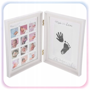 RAMKA ODCISK RĄCZKI STÓPKI 12Miesięcy Zdjęć Pierwszy Rok BABYSHOWER PREZENT