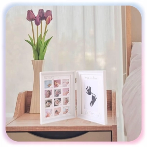 RAMKA ODCISK RĄCZKI STÓPKI 12Miesięcy Zdjęć Pierwszy Rok BABYSHOWER PREZENT