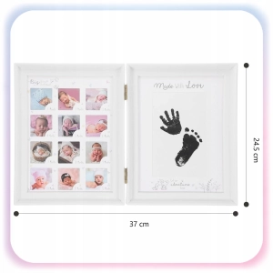 RAMKA ODCISK RĄCZKI STÓPKI 12Miesięcy Zdjęć Pierwszy Rok BABYSHOWER PREZENT