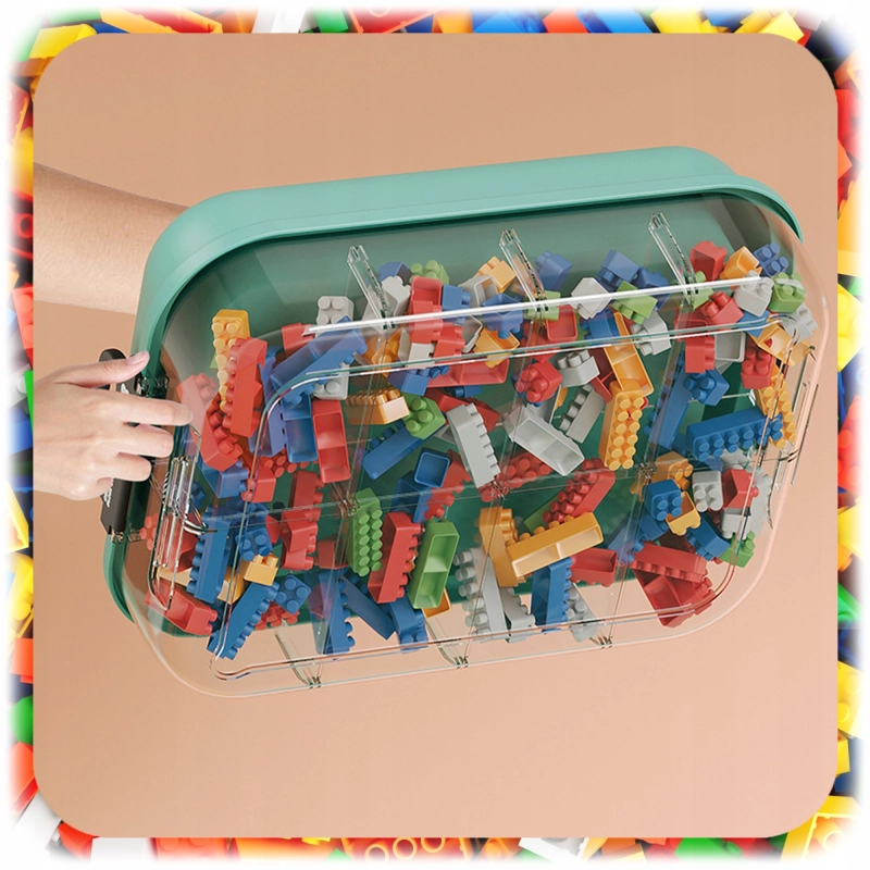 POJEMNIK NA KLOCKI LEGO Organizer Zabawki z Przegródkami 4-Warstwowy 14 L