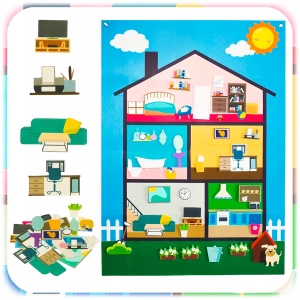 TABLICA FILCOWA DOMEK dla dzieci 43el Mata Edukacyjna Montessori na Rzepy