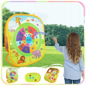 3w1 GRA ZRĘCZNOŚCIOWA RZUCANIE WORECZKIEM DO CELU KÓŁKO I KRZYŻYK RZUTKI