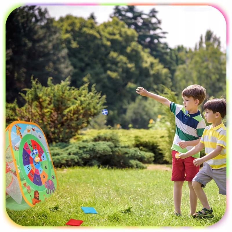 3w1 GRA ZRĘCZNOŚCIOWA RZUCANIE WORECZKIEM DO CELU KÓŁKO I KRZYŻYK RZUTKI