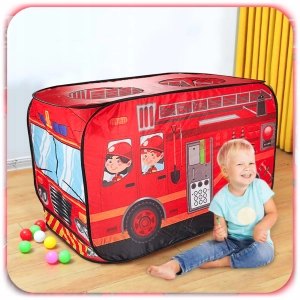 NAMIOT WÓZ STRAŻACKI dla dzieci Składany Plac zabaw Straż Pożarna + ETUI