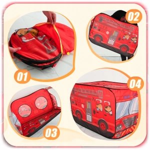 NAMIOT WÓZ STRAŻACKI dla dzieci Składany Plac zabaw Straż Pożarna + ETUI