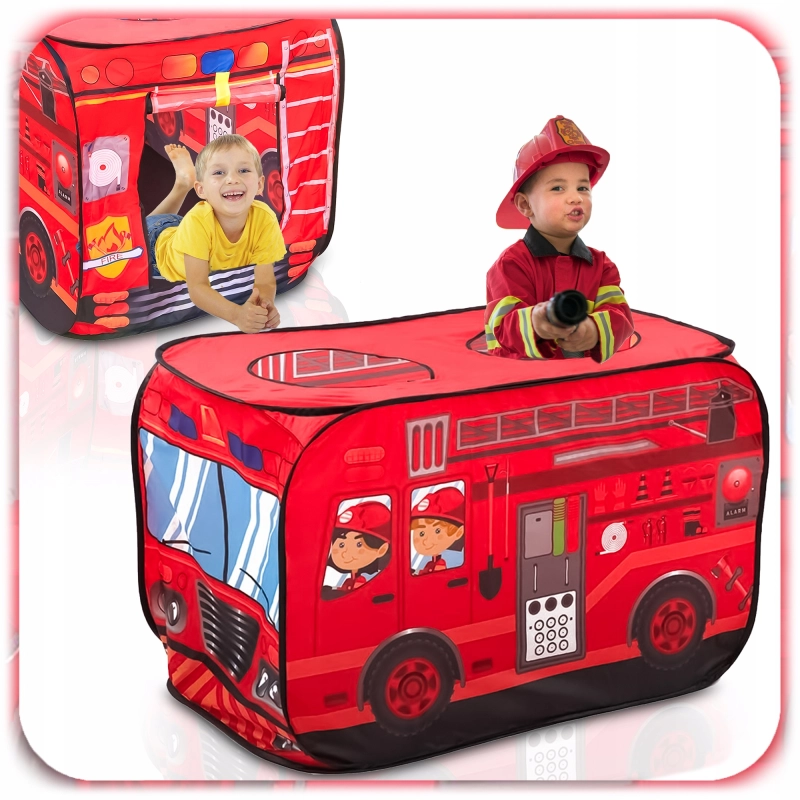 NAMIOT WÓZ STRAŻACKI dla dzieci Składany Plac zabaw Straż Pożarna + ETUI