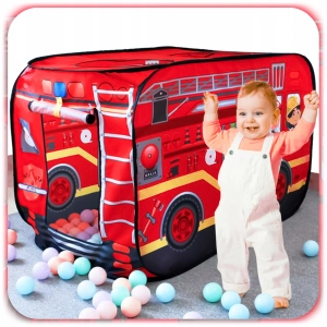 NAMIOT WÓZ STRAŻACKI dla dzieci Składany Plac zabaw Straż Pożarna + ETUI
