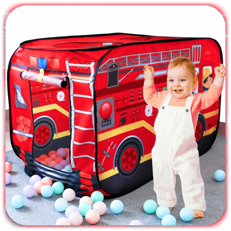 NAMIOT WÓZ STRAŻACKI dla dzieci Składany Plac zabaw Straż Pożarna + ETUI