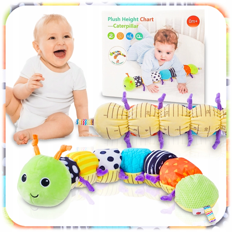 Zabawka Sensoryczna dla Niemowląt Gąsienica Muzyczna Pluszowa Antystresowa