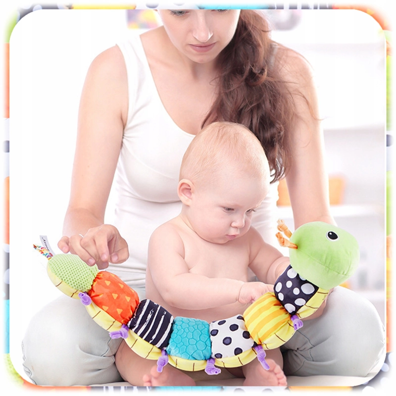 Zabawka Sensoryczna dla Niemowląt Gąsienica Muzyczna Pluszowa Antystresowa