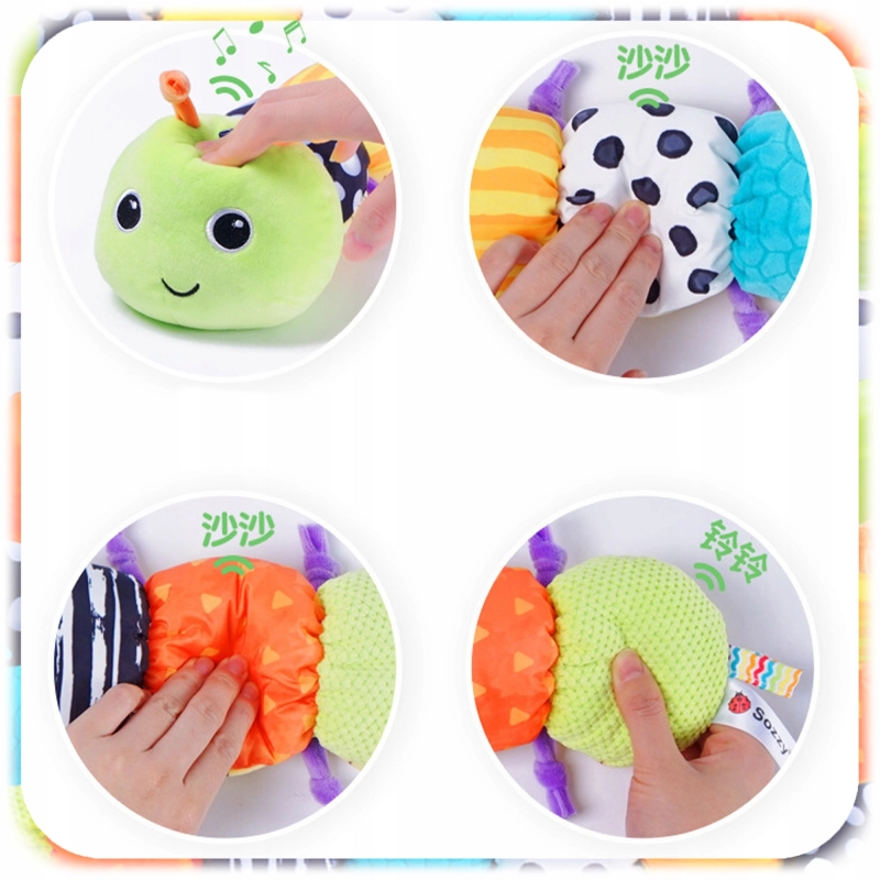 Zabawka Sensoryczna dla Niemowląt Gąsienica Muzyczna Pluszowa Antystresowa