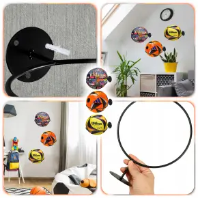 3X WIESZAK UCHWYT ŚCIENNY NA PIŁKĘ KASK CZAPKĘ DONICZKĘ STOJAK PIŁKI TRZY