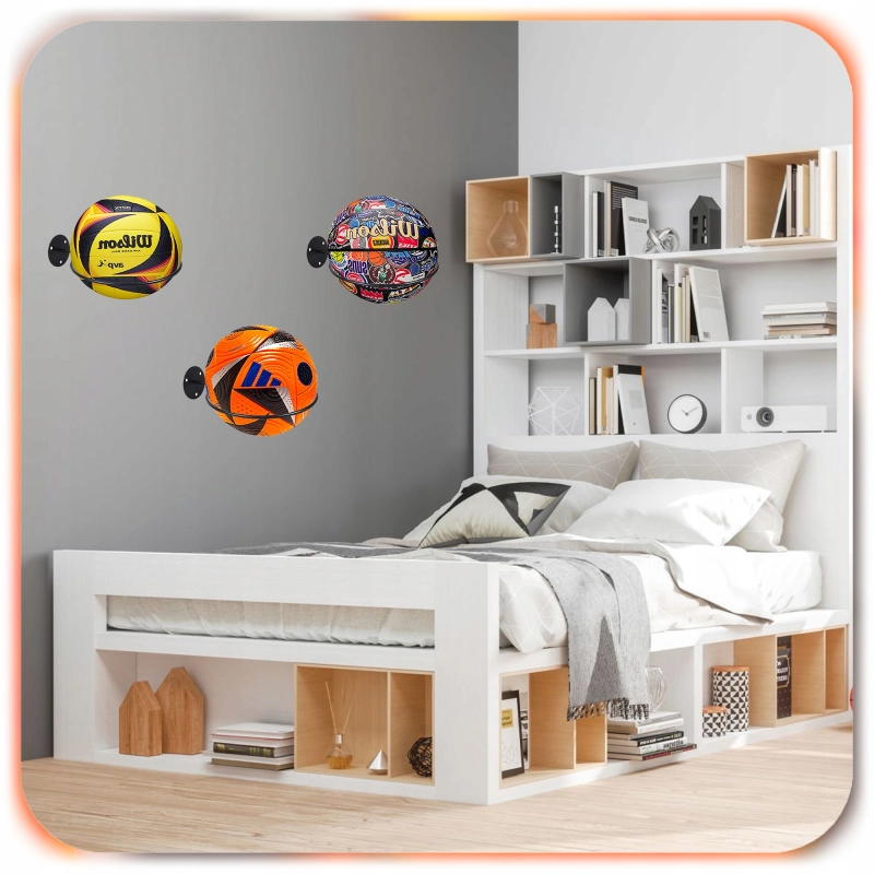 3X WIESZAK UCHWYT ŚCIENNY NA PIŁKĘ KASK CZAPKĘ DONICZKĘ STOJAK PIŁKI TRZY