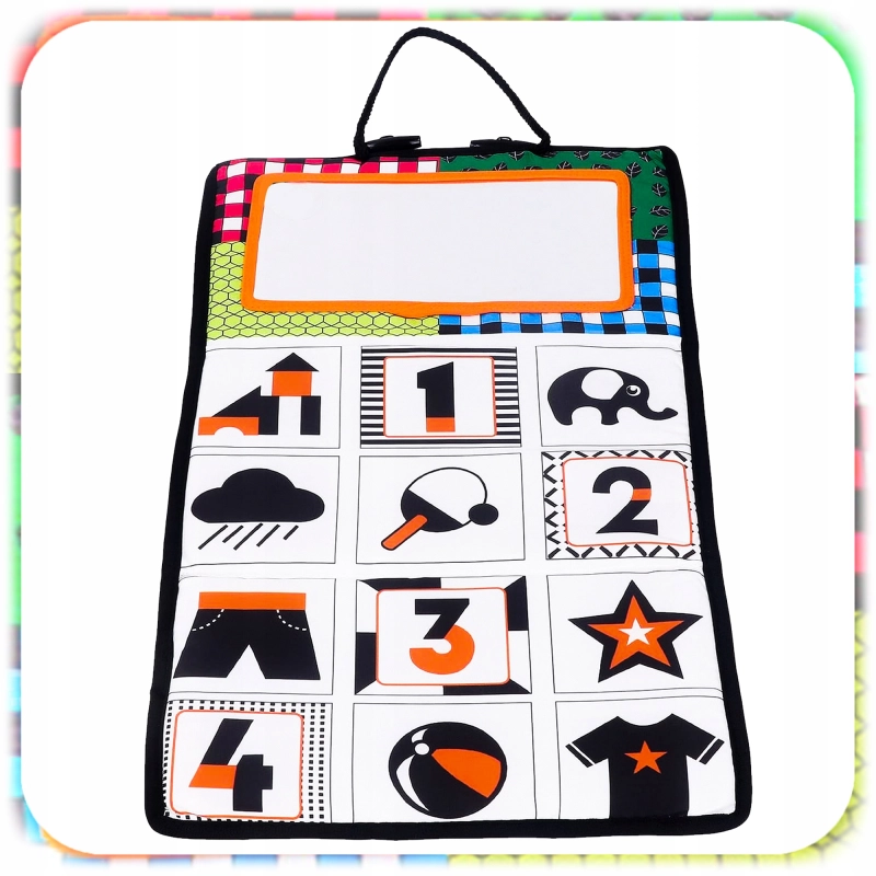 KSIĄŻECZKA Z LUSTERKIEM Kontrastowa Dla Niemowląt Sensoryczna Składana 0+