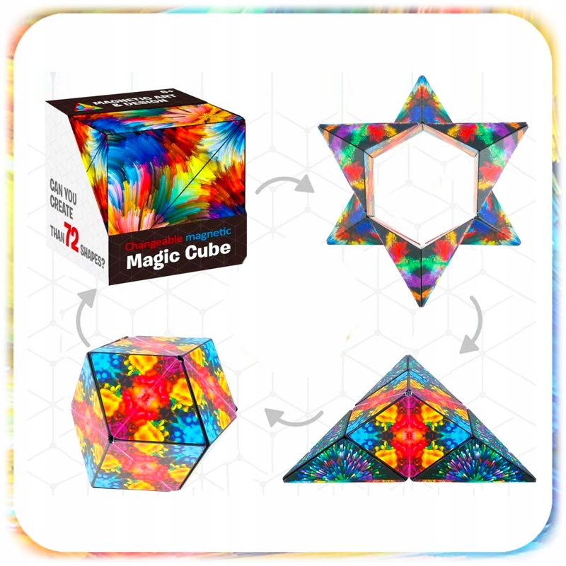 KOSTKA MAGNETYCZNA Magic Cube Fidget Antystresowa Przestrzenna 72 kształty