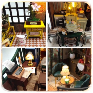 DIY DOMEK DLA LALEK DREWNIANY MODEL 3D LED PIĘTROWY PAWILON RETRO PREZENT