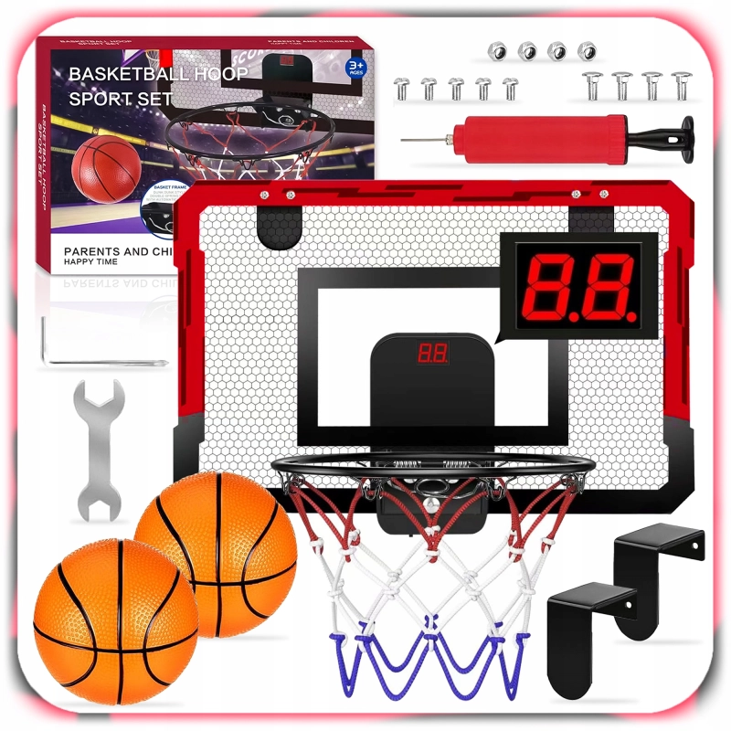 TABLICA DO KOSZYKÓWKI KOSZA NA DRZWI ZESTAW LICZENIE PUNKTÓW TARCZA + PIŁKA