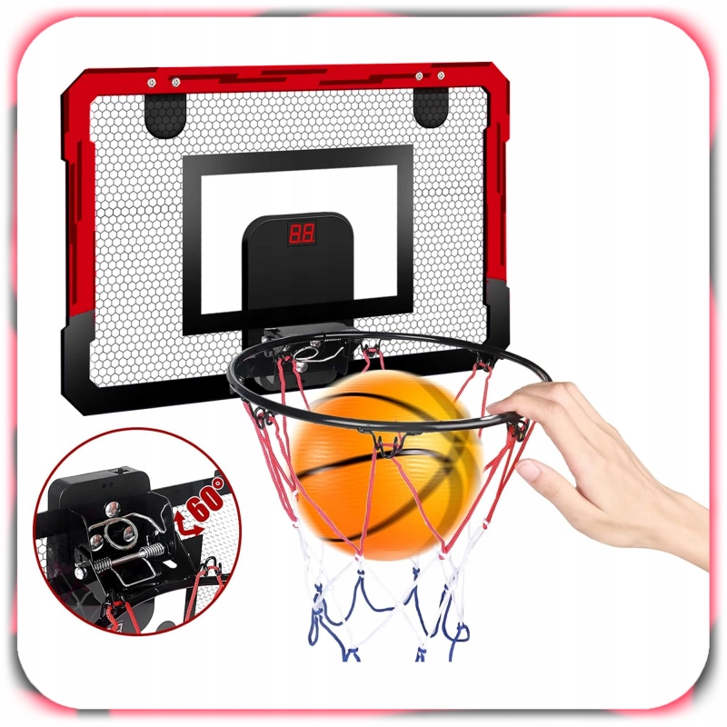 TABLICA DO KOSZYKÓWKI KOSZA NA DRZWI ZESTAW LICZENIE PUNKTÓW TARCZA + PIŁKA