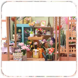 DOMEK MINIATUROWY DIY SZKLARNIA PUZZLE 3D MODEL SKŁADANY MALOWANY PREZENT