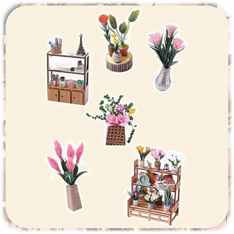 DOMEK MINIATUROWY DIY SZKLARNIA PUZZLE 3D MODEL SKŁADANY MALOWANY PREZENT