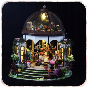 PUZZLE 3D OGRÓD BOTANICZNY MODEL DIY DREWNIANY MINIATUROWY DOMEK PREZENT