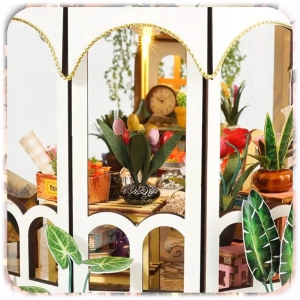 PUZZLE 3D OGRÓD BOTANICZNY MODEL DIY DREWNIANY MINIATUROWY DOMEK PREZENT