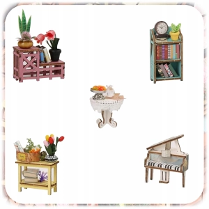 PUZZLE 3D OGRÓD BOTANICZNY MODEL DIY DREWNIANY MINIATUROWY DOMEK PREZENT