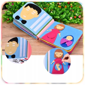 KSIĄŻECZKA SENSORECZNA MONTESSORI KSIĄŻKA FILCOWA EDUKACYJNA 3D TĘCZA
