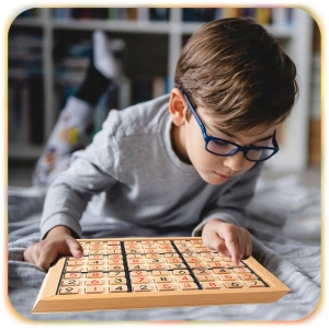 DREWNIANE SUDOKU GRA LOGICZNA EDUKACYJNA DREWNIANA PLANSZA DLA DZIECI 3+
