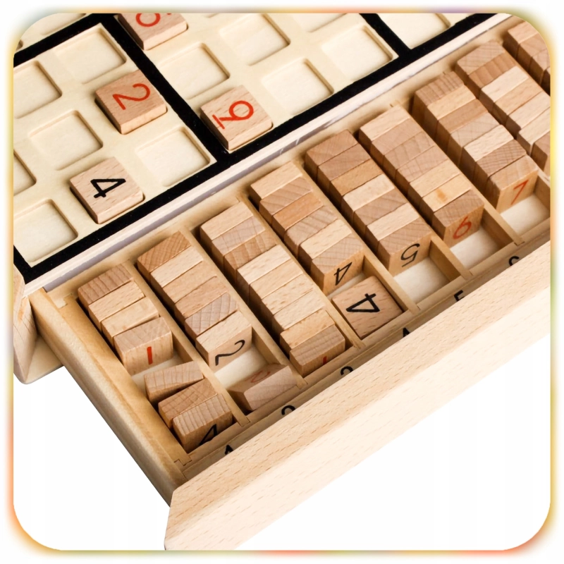DREWNIANE SUDOKU GRA LOGICZNA EDUKACYJNA DREWNIANA PLANSZA DLA DZIECI 3+