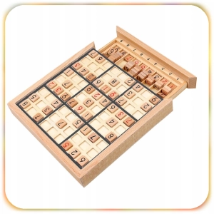 DREWNIANE SUDOKU GRA LOGICZNA EDUKACYJNA DREWNIANA PLANSZA DLA DZIECI 3+