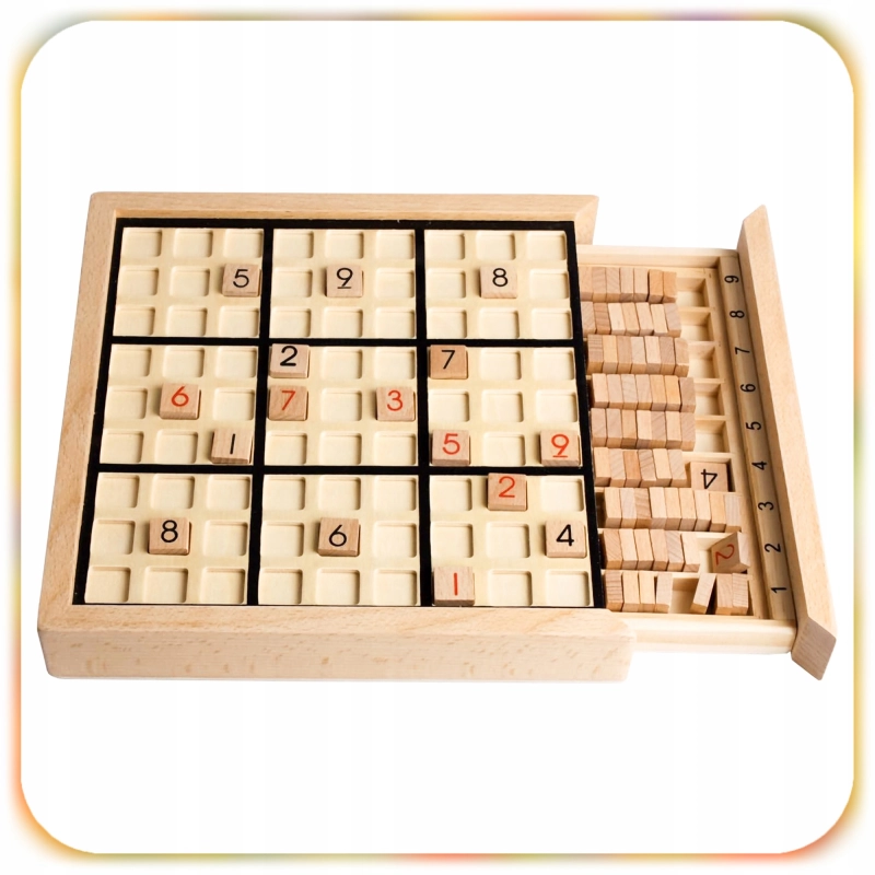 DREWNIANE SUDOKU GRA LOGICZNA EDUKACYJNA DREWNIANA PLANSZA DLA DZIECI 3+