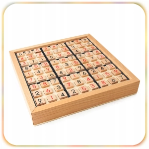 DREWNIANE SUDOKU GRA LOGICZNA EDUKACYJNA DREWNIANA PLANSZA DLA DZIECI 3+