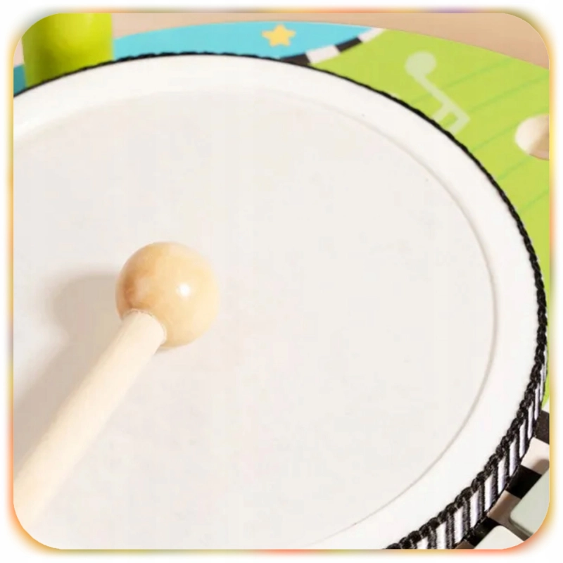DREWNIANY STOLIK MUZYCZNY EDUKACYJNY 7w1 MONTESSORI 12m+ CYMBAŁKI BĘBENKI