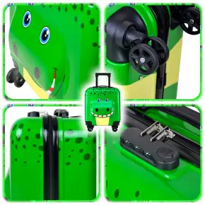 WALIZKA KABINOWA PODRÓŻNA DLA DZIECI KROKODYL BAGAŻ PODRĘCZN NA KÓŁKACH KOD