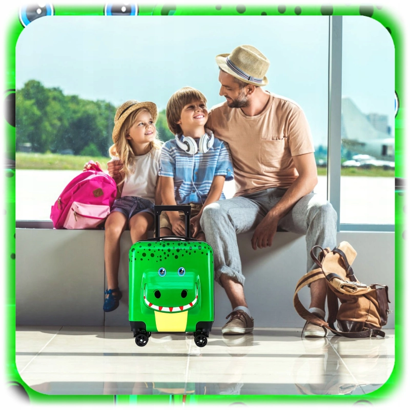 WALIZKA KABINOWA PODRÓŻNA DLA DZIECI KROKODYL BAGAŻ PODRĘCZN NA KÓŁKACH KOD