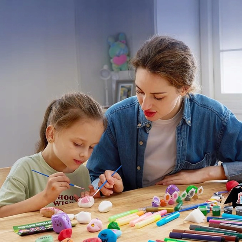 ZESTAW KREATYWNY DO MALOWANIA KAMIENI ŚWIECĄCY W CIEMNOŚCI EFEKT 3D PREZENT