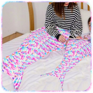 KOC OGON SYRENY MIĘKKI SYRENI ŚPIWÓR OTULACZ KOCYK TĘCZOWY DLA DZIECI