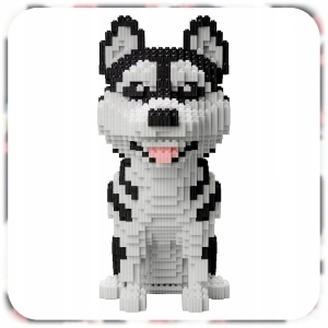KLOCKI KONSTRUKCYJNE PIES PIESEK HUSKY DOGGY 1900 EL PREZENT ZESTAW KLOCKÓW
