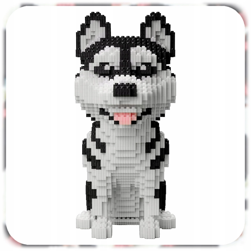 KLOCKI KONSTRUKCYJNE PIES PIESEK HUSKY DOGGY 1900 EL PREZENT ZESTAW KLOCKÓW