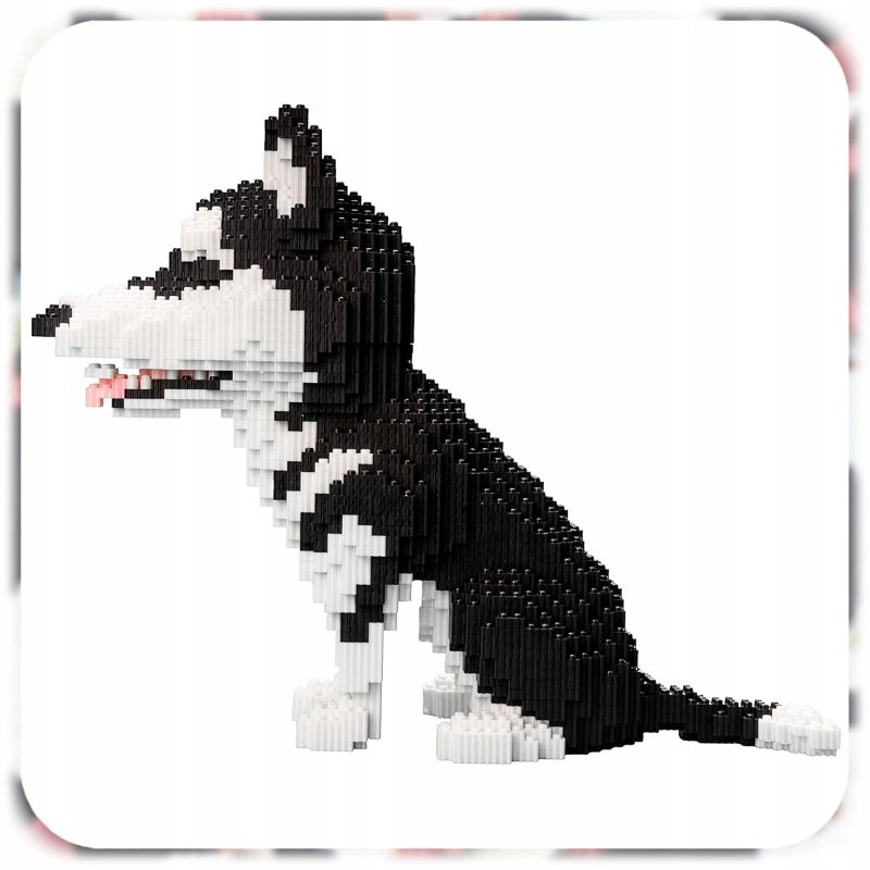 KLOCKI KONSTRUKCYJNE PIES PIESEK HUSKY DOGGY 1900 EL PREZENT ZESTAW KLOCKÓW