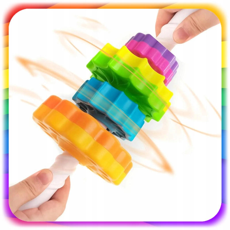 ZAKRĘCONA WIEŻA PIRAMIDA TĘCZOWA EDUKACYJNA SPIRALA KOLOROWA MONTESSORI XXL