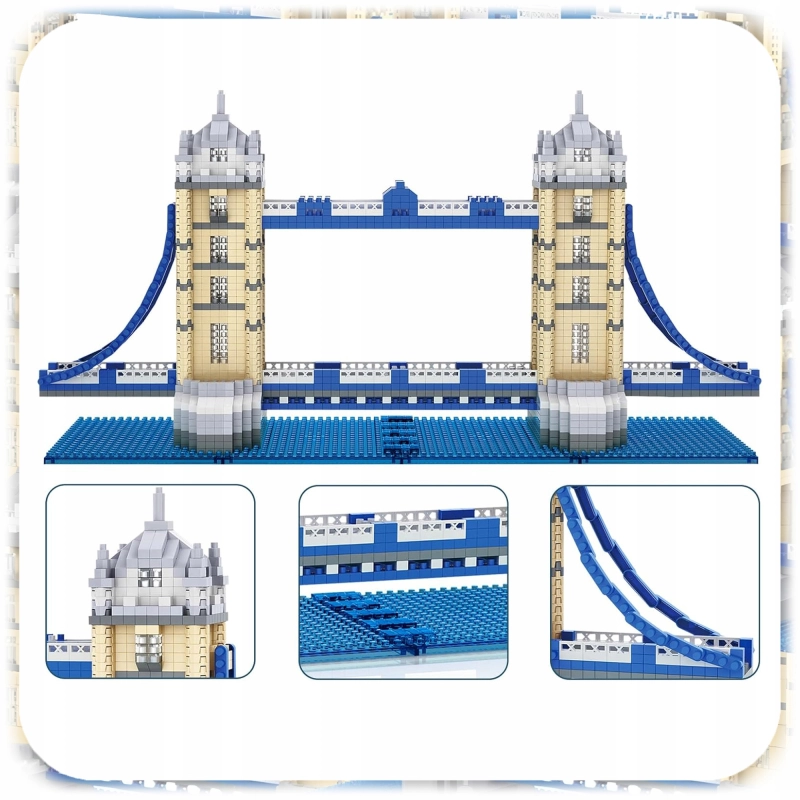 MOST LONDYŃSKI KLOCKI KONSTRUKCYJNE LONDON BRIDGE ZESTAW 1310 ELEMENTÓW XL